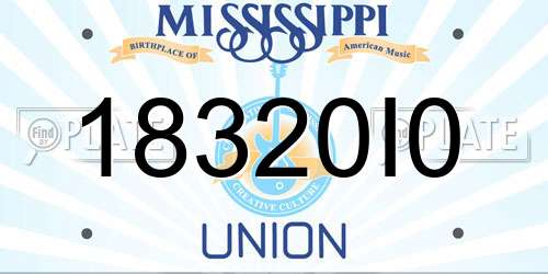 18320I0 Mississippi License Plate