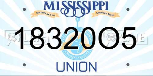 18320O5 Mississippi License Plate