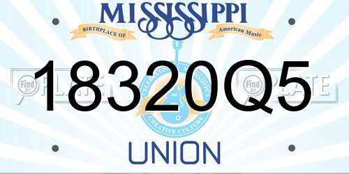 18320Q5 Mississippi License Plate