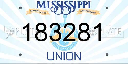 183281 Mississippi License Plate