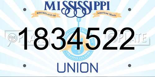 1834522 Mississippi License Plate