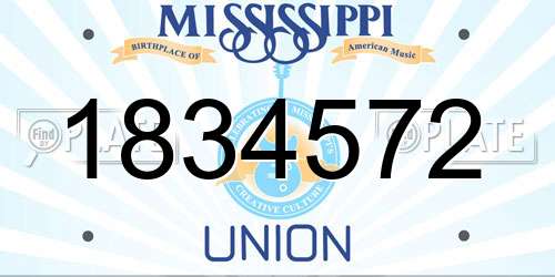 1834572 Mississippi License Plate