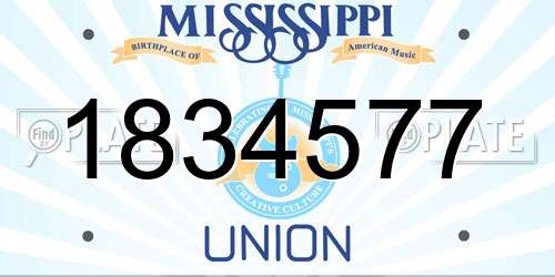 1834577 Mississippi License Plate