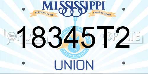18345T2 Mississippi License Plate