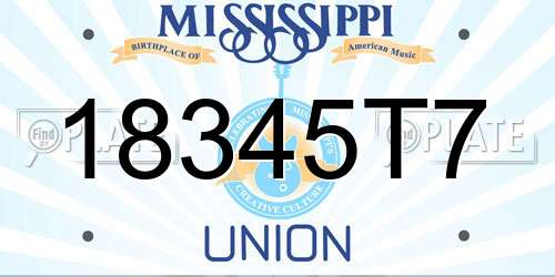 18345T7 Mississippi License Plate
