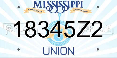 18345Z2 Mississippi License Plate
