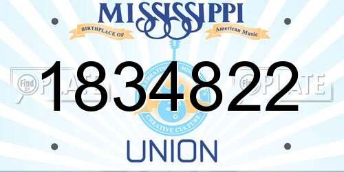 1834822 Mississippi License Plate