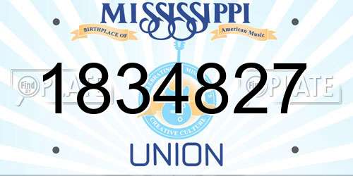 1834827 Mississippi License Plate