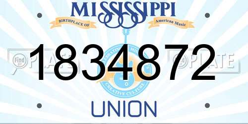1834872 Mississippi License Plate