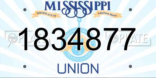 1834877 Mississippi License Plate