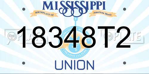 18348T2 Mississippi License Plate