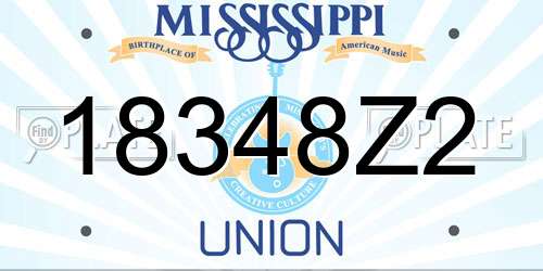 18348Z2 Mississippi License Plate