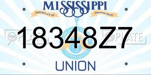 18348Z7 Mississippi License Plate