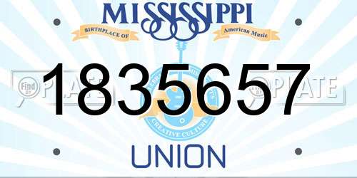 1835657 Mississippi License Plate