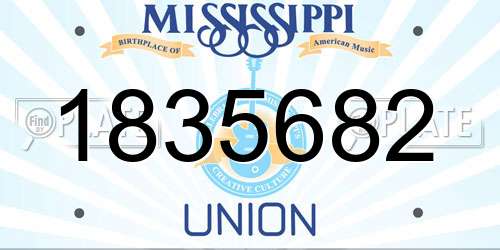 1835682 Mississippi License Plate