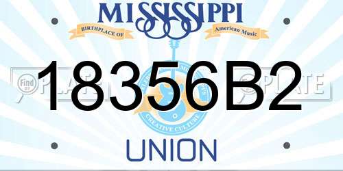 18356B2 Mississippi License Plate