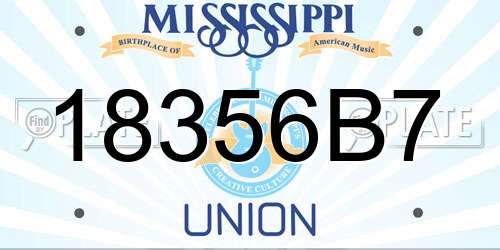 18356B7 Mississippi License Plate