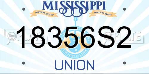 18356S2 Mississippi License Plate