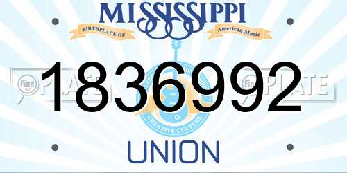1836992 Mississippi License Plate