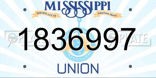 1836997 Mississippi License Plate