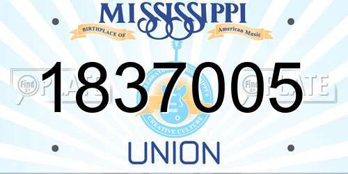 1837005 Mississippi License Plate