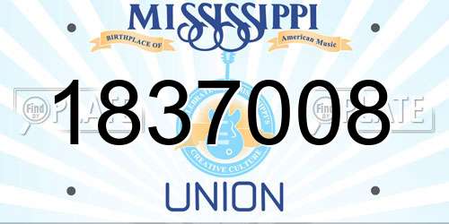 1837008 Mississippi License Plate
