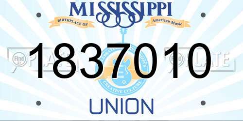 1837010 Mississippi License Plate