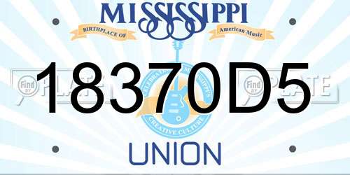 18370D5 Mississippi License Plate