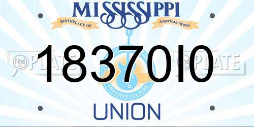 18370I0 Mississippi License Plate