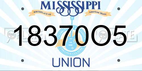 18370O5 Mississippi License Plate
