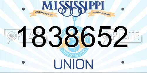 1838652 Mississippi License Plate