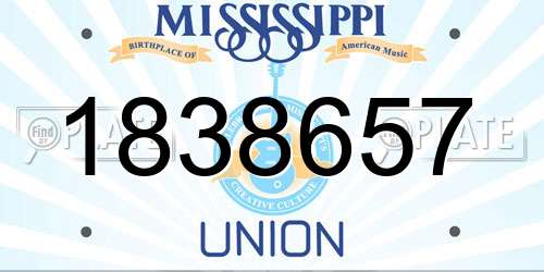 1838657 Mississippi License Plate