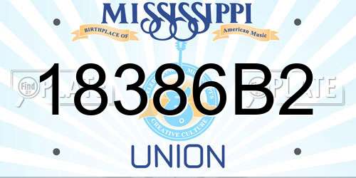18386B2 Mississippi License Plate
