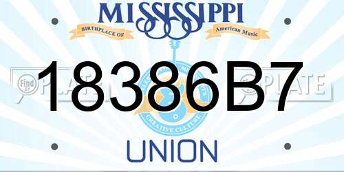 18386B7 Mississippi License Plate