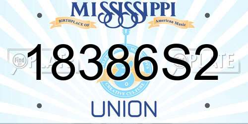 18386S2 Mississippi License Plate