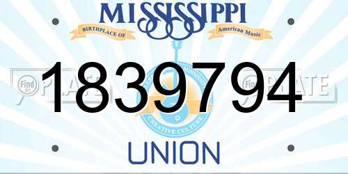 1839794 Mississippi License Plate