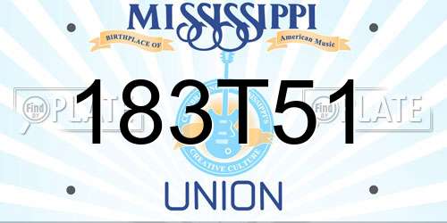 183T51 Mississippi License Plate