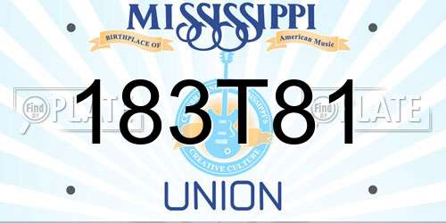 183T81 Mississippi License Plate