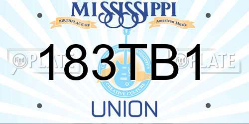 183TB1 Mississippi License Plate