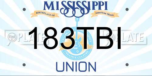 183TBI Mississippi License Plate