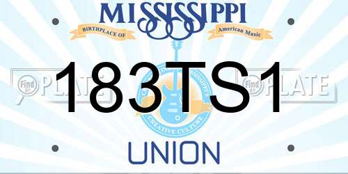 183TS1 Mississippi License Plate