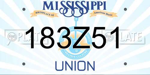183Z51 Mississippi License Plate
