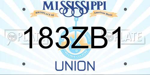 183ZB1 Mississippi License Plate