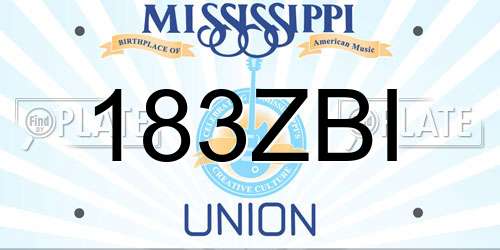 183ZBI Mississippi License Plate