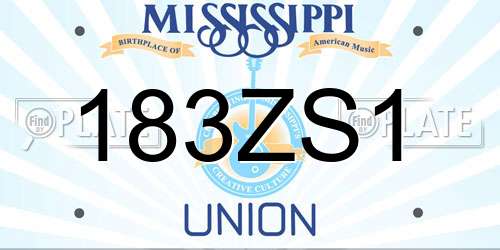 183ZS1 Mississippi License Plate