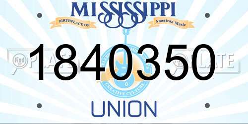 1840350 Mississippi License Plate
