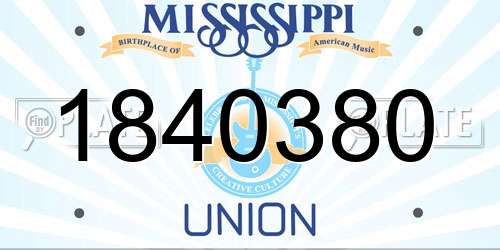 1840380 Mississippi License Plate