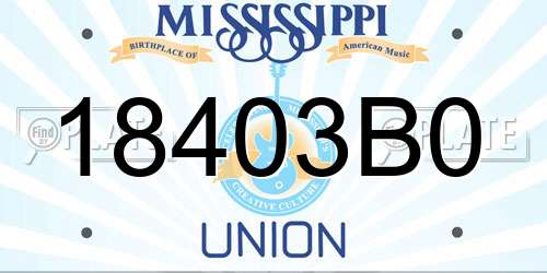 18403B0 Mississippi License Plate