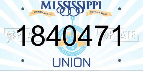 1840471 Mississippi License Plate