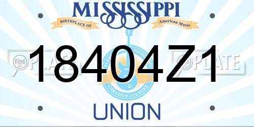 18404Z1 Mississippi License Plate